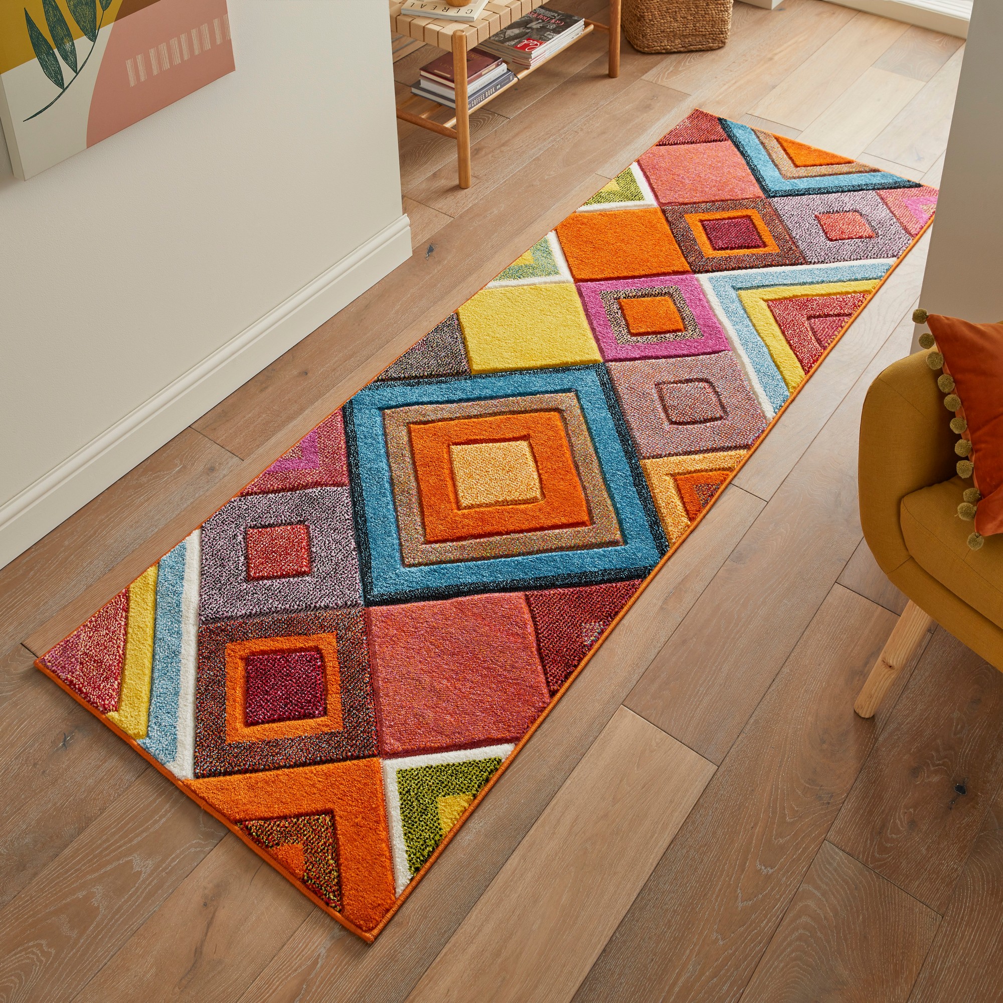 Viva Viv104 Geometric Runner Rug By Concept Looms In Multi